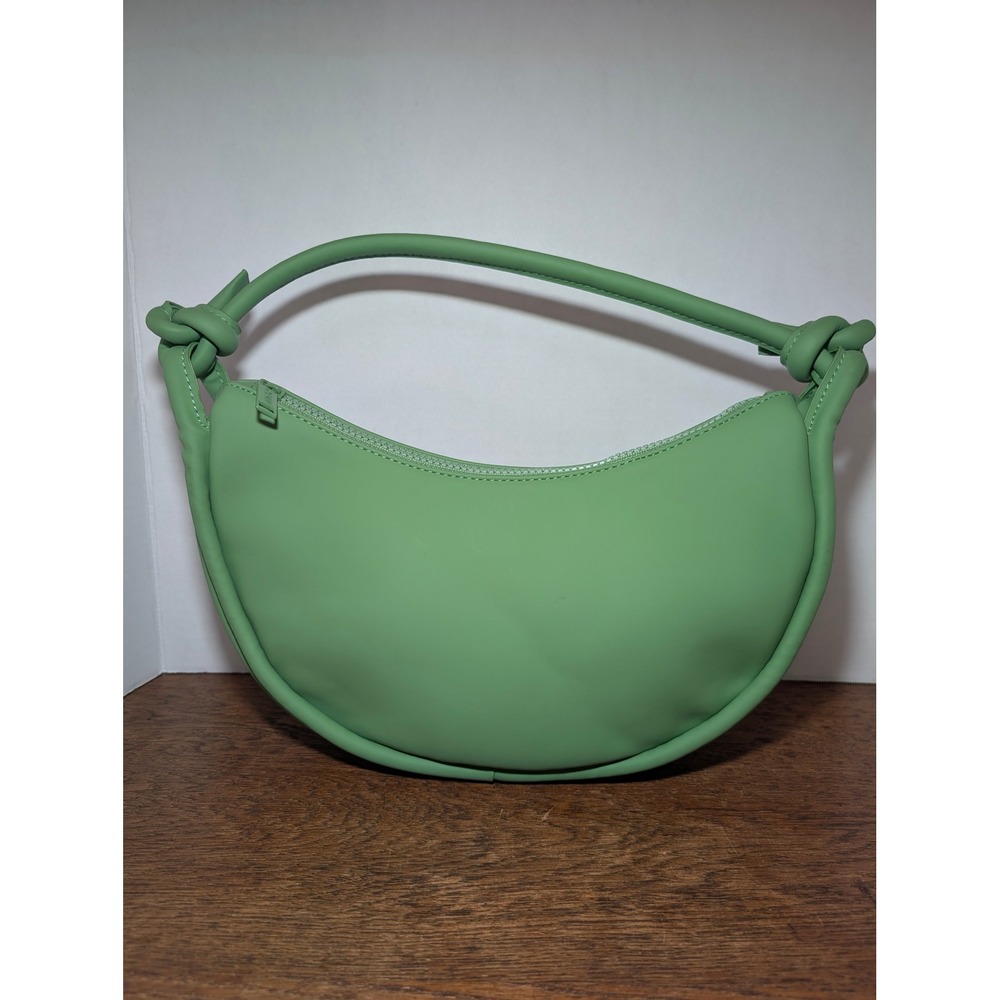 Typo Shoulder Bag Women Apple Green Excellent Crescent Knotted Handle Hobo Bag